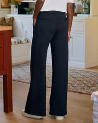 Riley Wide Trouser Sweatpant in British Royal Navy - Bliss Boutiques