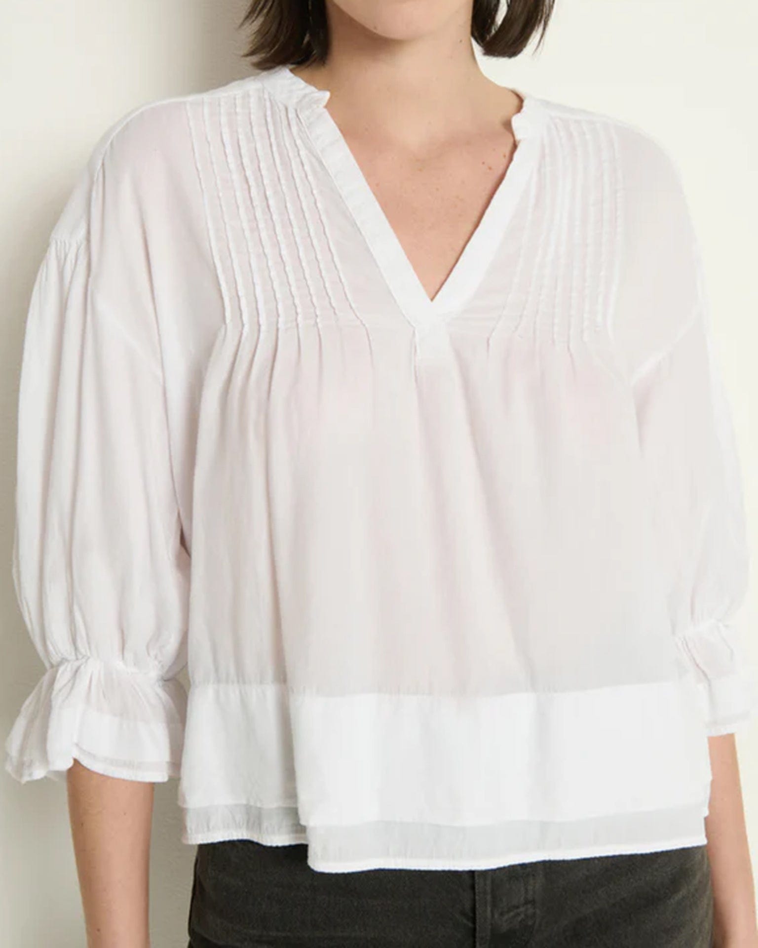Nation LTD Clothing Scarlet Pintuck Blouse in White