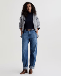 AG Jeans Denim Mercer Cuffed High Rise Barrel in Nouveau