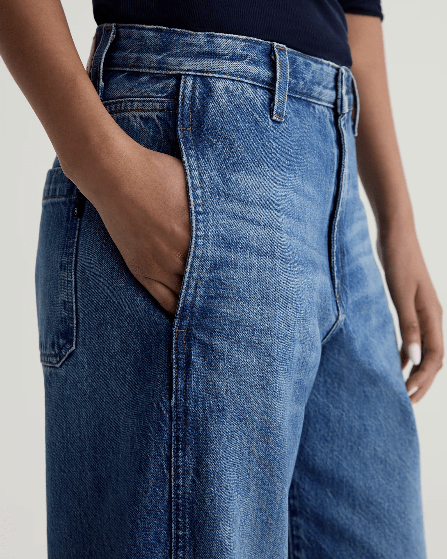 AG Jeans Denim Mercer Cuffed High Rise Barrel in Nouveau