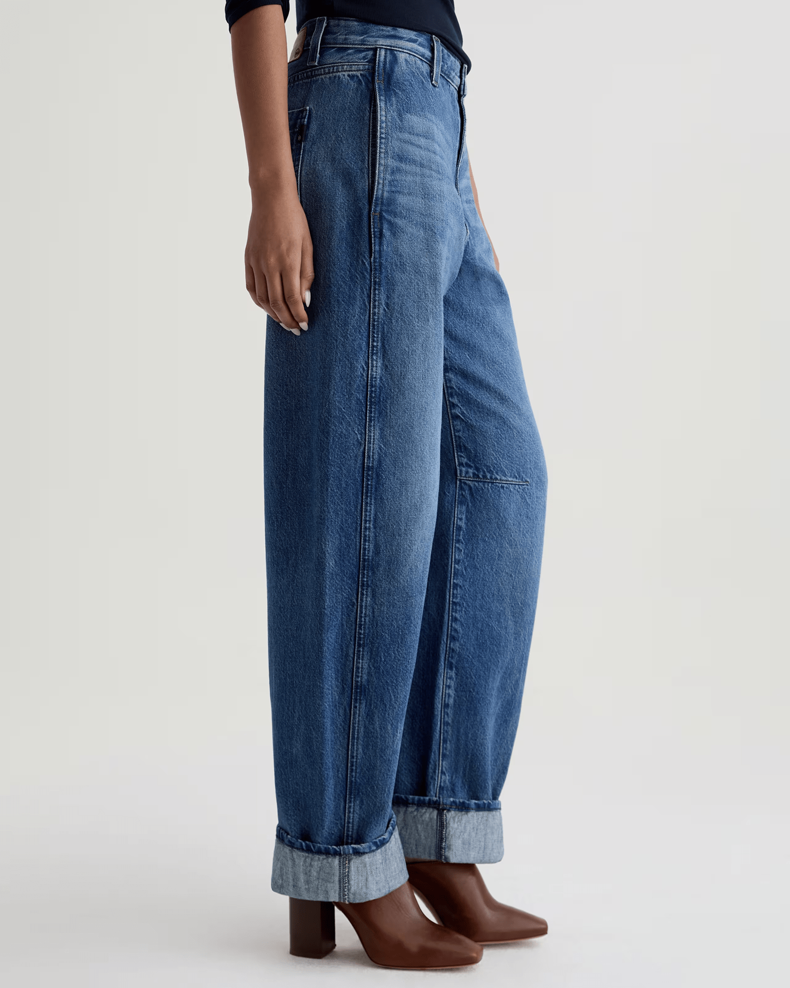 AG Jeans Denim Mercer Cuffed High Rise Barrel in Nouveau