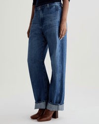 AG Jeans Denim Mercer Cuffed High Rise Barrel in Nouveau