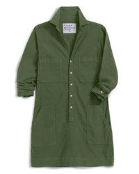 Southern Ireland Dress - Utility Dress in Army Linen