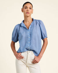 Mira Blouse in Brisa Houndstooth - Bliss Boutiques