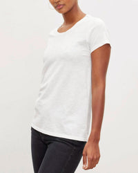 Tilly Short Sleeve Crew Neck Top in White - Bliss Boutiques