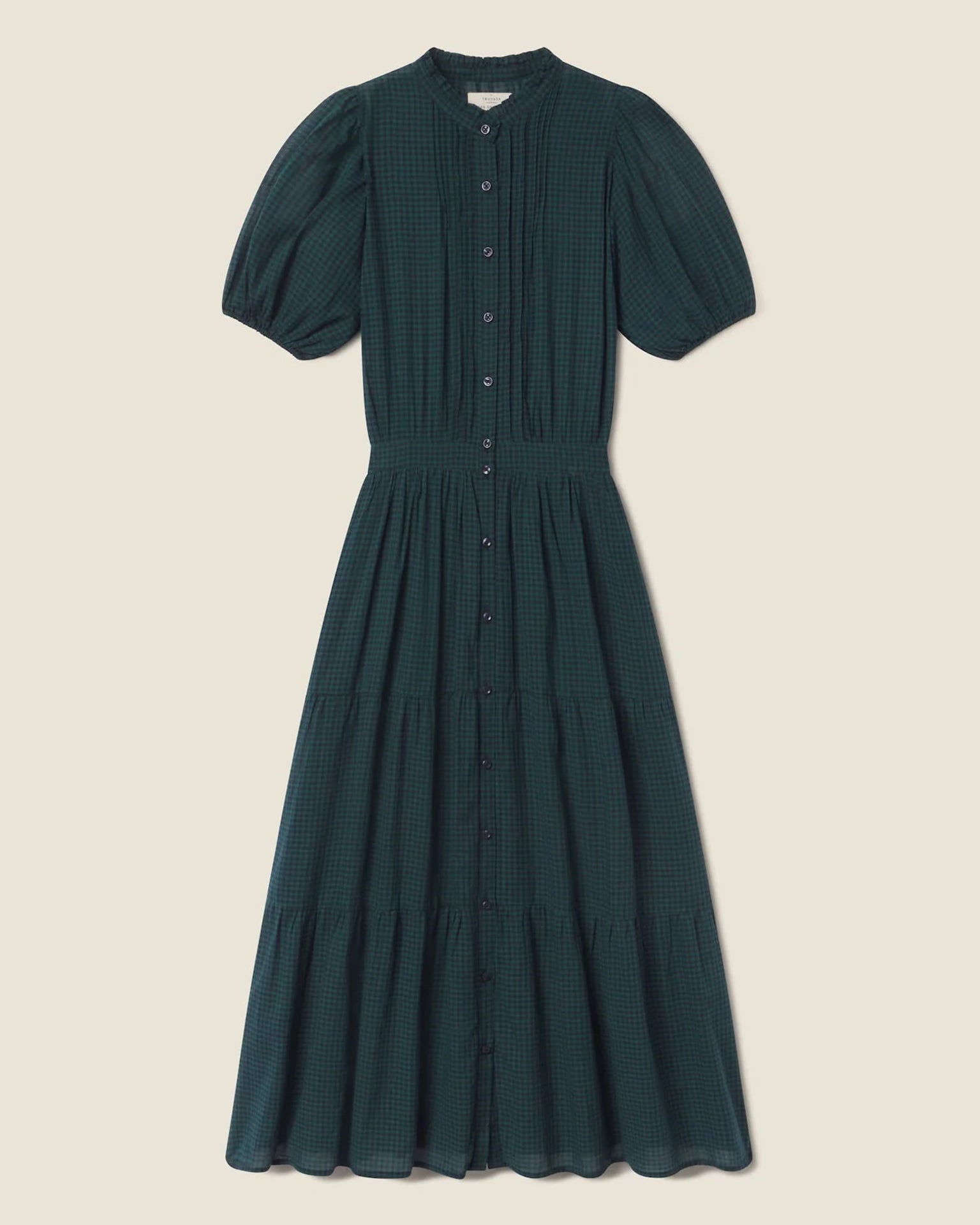 Trovata Birds of Paradis Blair Dress in Sea Pine Check