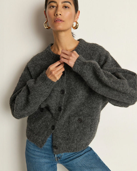 Nation LTD Tessa Cardigan in Heather Charcoal - Bliss Boutiques