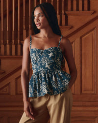 The Verse Top in Indigo Bandana - Bliss Boutiques