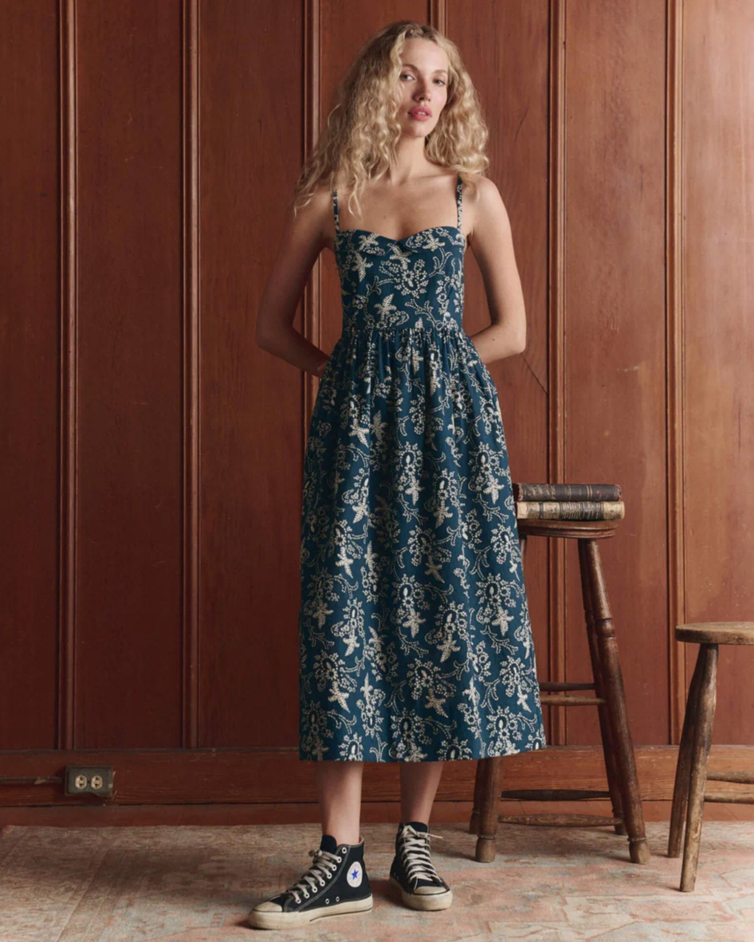 The GREAT. The Verse Dress. -- Indigo Bandana Indigo Bandana / 3 / D1072059BP