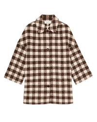 The Car Coat in Chocolate & Cream Check