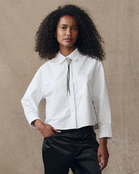 the Great Clothing The Cropped Oxford Shirt in White