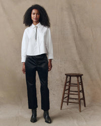the Great Clothing The Cropped Oxford Shirt in White