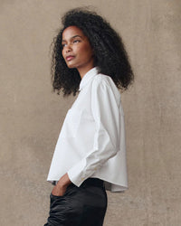 the Great Clothing The Cropped Oxford Shirt in White