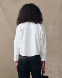 the Great Clothing The Cropped Oxford Shirt in White