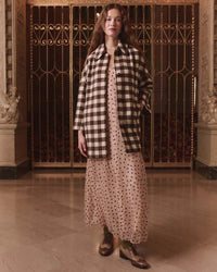 The Car Coat in Chocolate & Cream Check