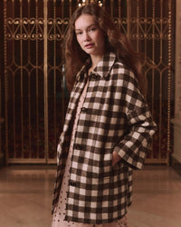 The Car Coat in Chocolate & Cream Check