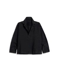 Frank & Eileen Clothing Gabi Popover Shirt in Black Linen