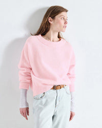 Vito Crewneck Sweater w/ Cuff Slv in Dragee Chine - Bliss Boutiques