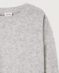 Vito Crewneck Sweater w/ Cuff Slv in Gris Clair - Bliss Boutiques