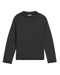 Lamis Washed Cotton Sweater in Black - Bliss Boutiques