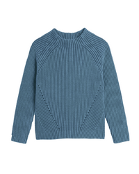 Daphne Washed Cotton Sweater in Denim - Bliss Boutiques
