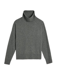 Gianna Cashmere Turtleneck in Dark Heather Grey - Bliss Boutiques