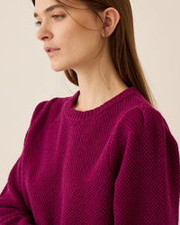 Selly Seed Stitch Merino Wool Sweater in Radish - Bliss Boutiques