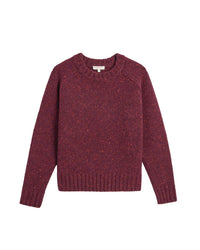Emberly Speckled Wool Sweater in Aubergine - Bliss Boutiques