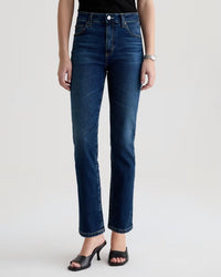 AG Jeans Mari Mid - Rise Slim Straight Crop in Havana 1 - Bliss Boutiques