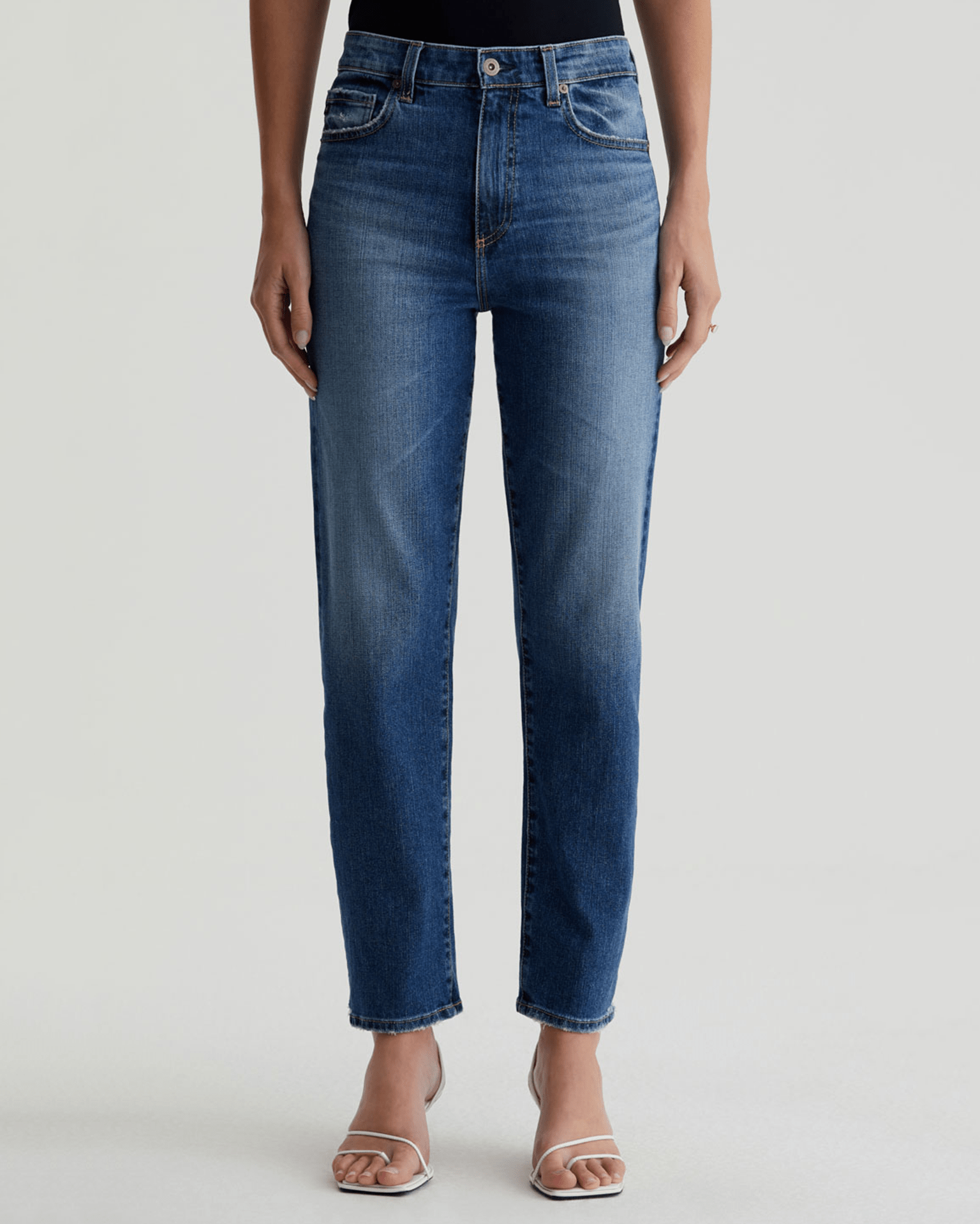 AG Jeans Rian High-Rise Straight in Lake Como