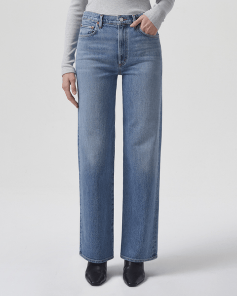 パンツ AGOLDE Women Straight Pants A2291535 Blue V-Waist Baggy straight jeans in blue - Agolde | Mytheresa