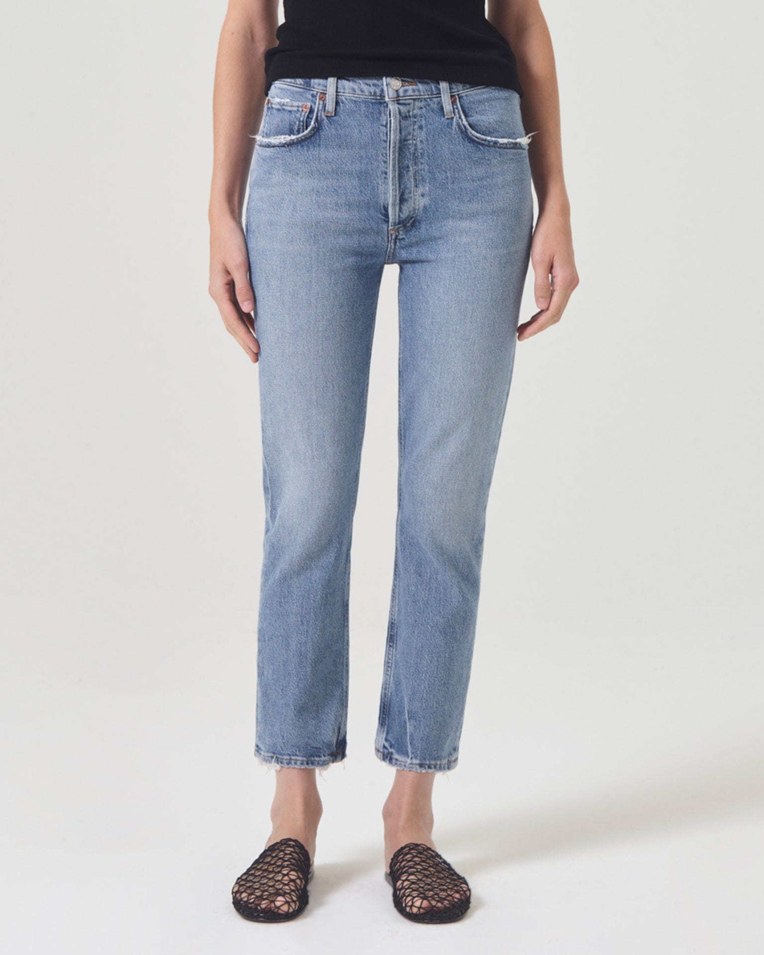 AGOLDE Riley Crop in Quiver
