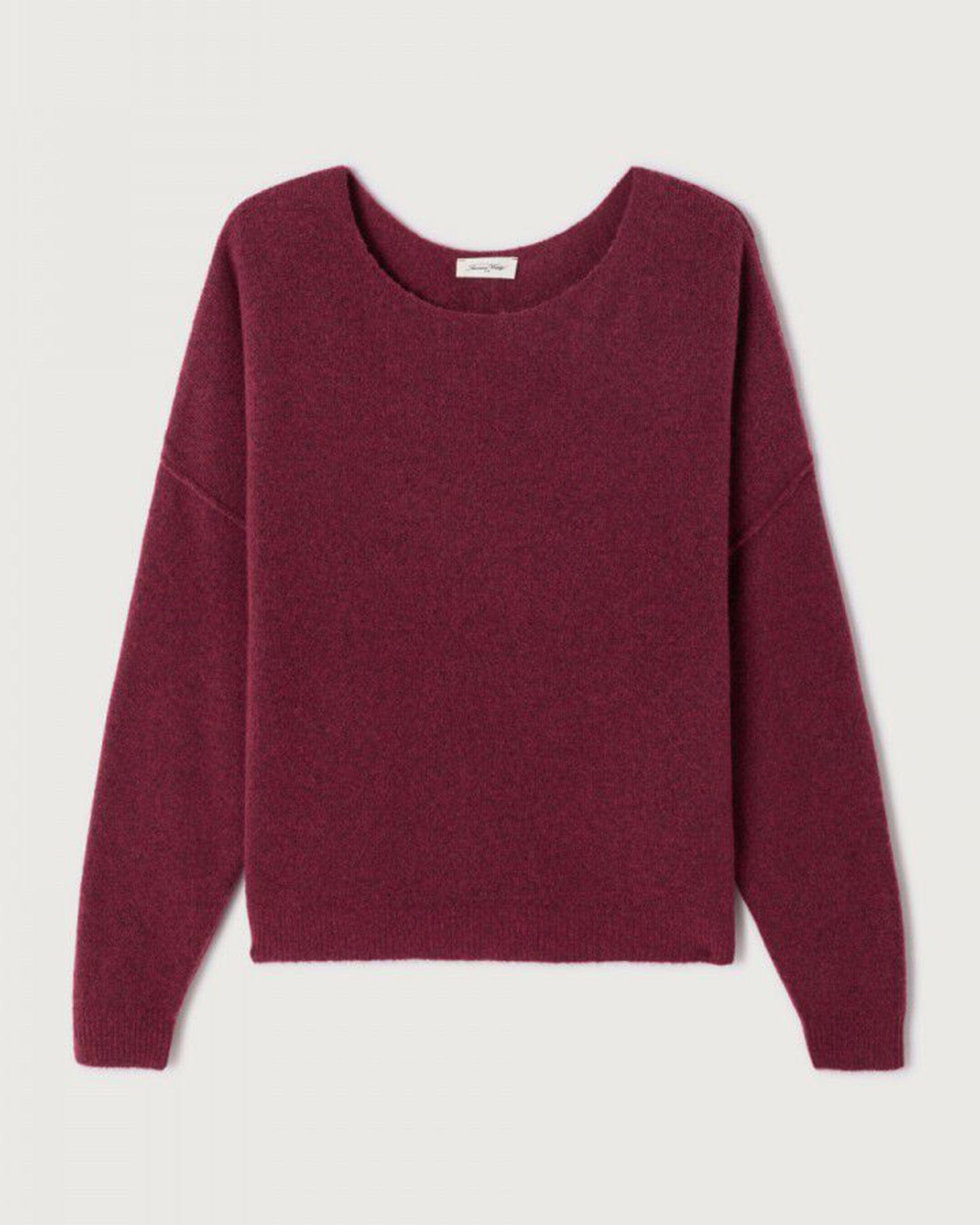 American Vintage Damsville Wide Scoop Sweater in Raisin Chine