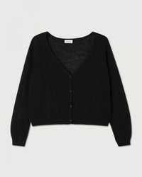 American Vintage Dumy Crop Cardigan in Noir
