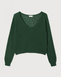 American Vintage Clothing Dumy V Neck Crop Sweater in Alligator