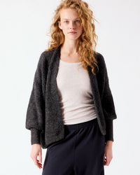 American Vintage East Open Cardigan in Anthracite Chine 2 - Bliss Boutiques
