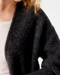 American Vintage East Open Cardigan in Anthracite Chine 4 - Bliss Boutiques