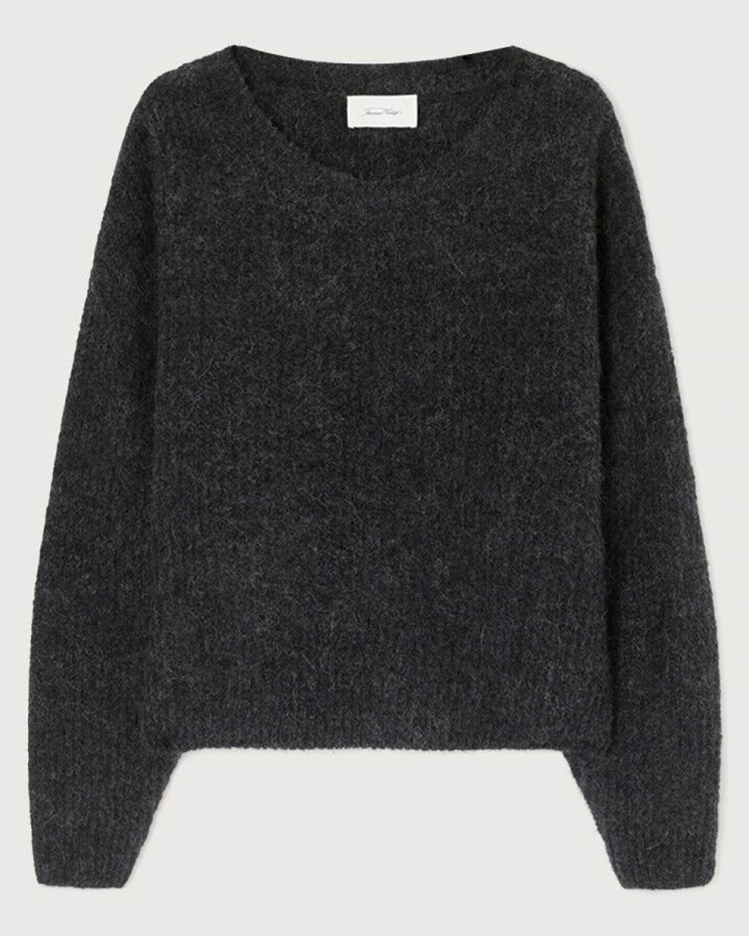 American Vintage East Round Neck Sweater in Anthracite Chine