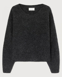 American Vintage East Round Neck Sweater in Anthracite Chine