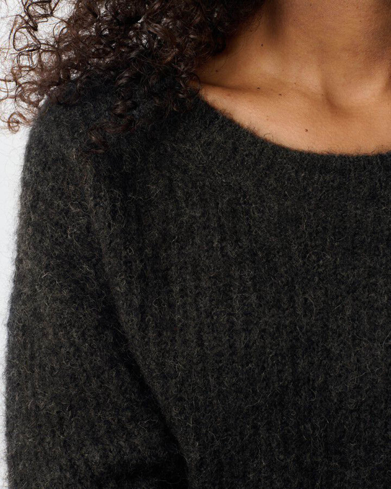 American Vintage East Round Neck Sweater in Anthracite Chine