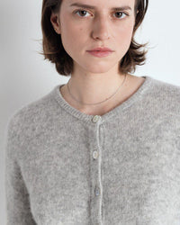 American Vintage Vito Button Cardi in Gris Clair 3 - Bliss Boutiques