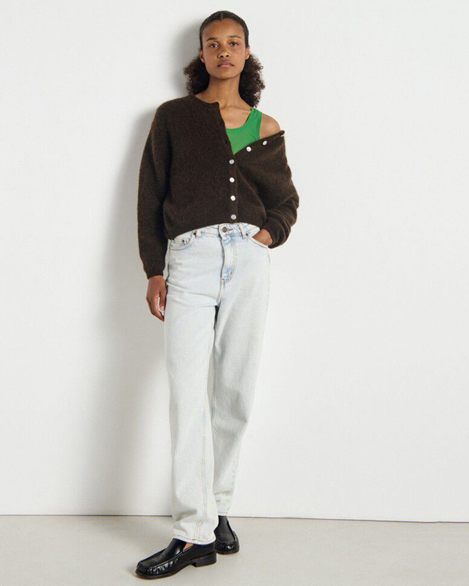 American Vintage Vito Cardigan in Cafe Chine