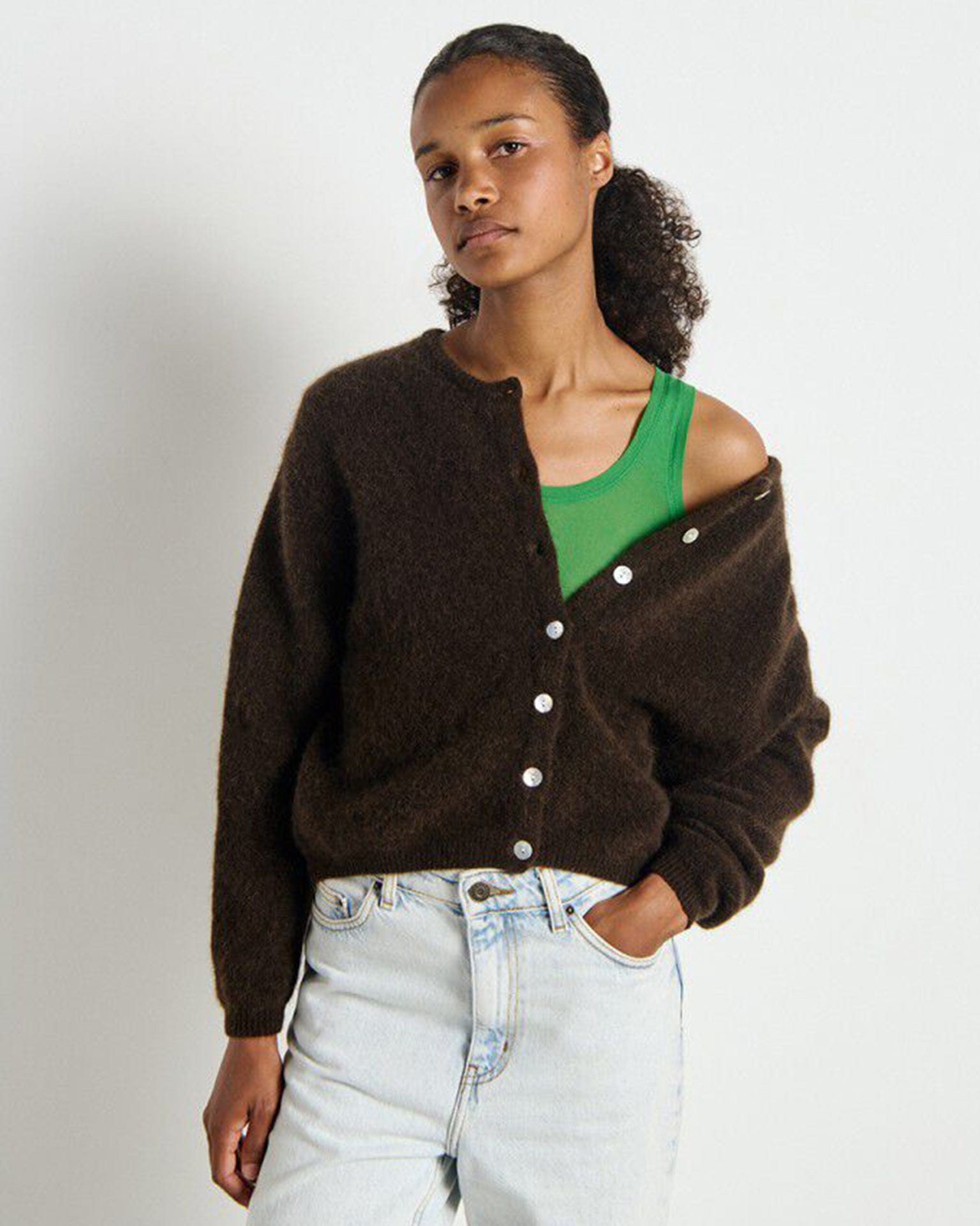 American Vintage Vito Cardigan in Cafe Chine