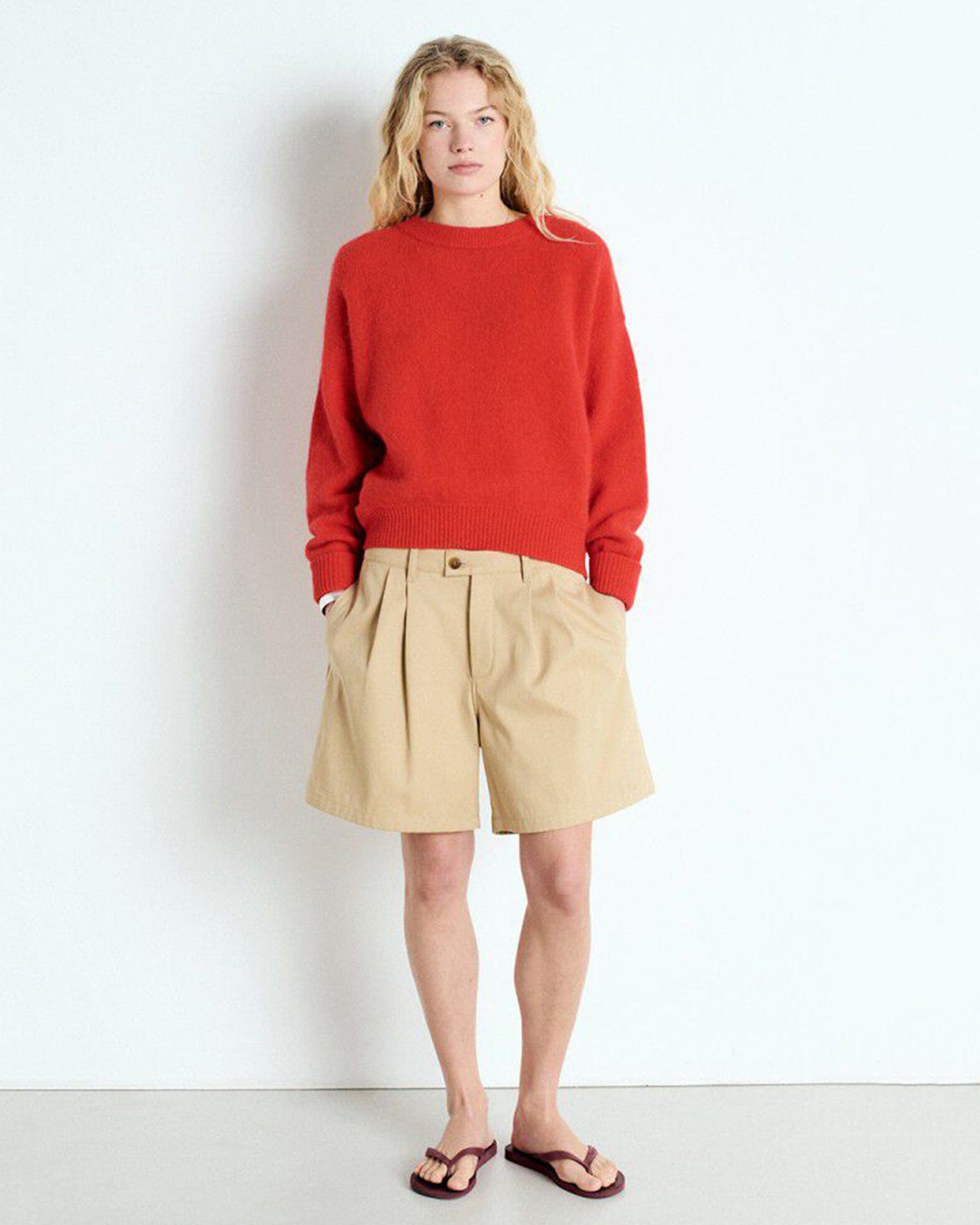 American Vintage Vito Crewneck Sweater in Fraise