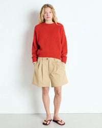 American Vintage Vito Crewneck Sweater in Fraise