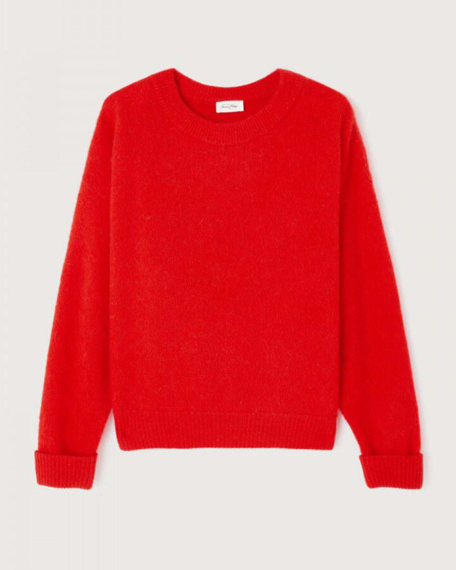 American Vintage Vito Crewneck Sweater in Fraise