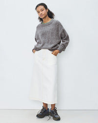 American Vintage Vito Crew Sweater in Acier Chine 2 - Bliss Boutiques
