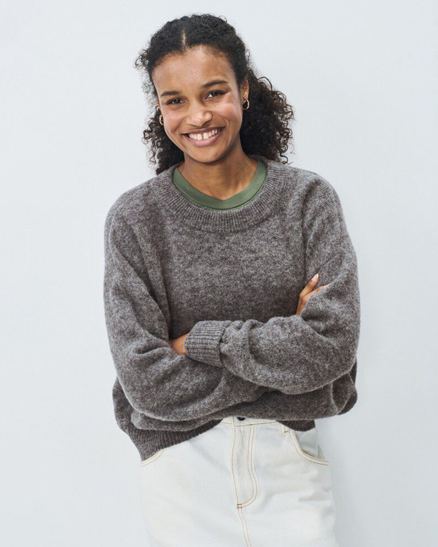 Vito Crew Sweater in Acier Chine