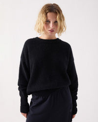 American Vintage Vito Crew Sweater in Noir 1 - Bliss Boutiques