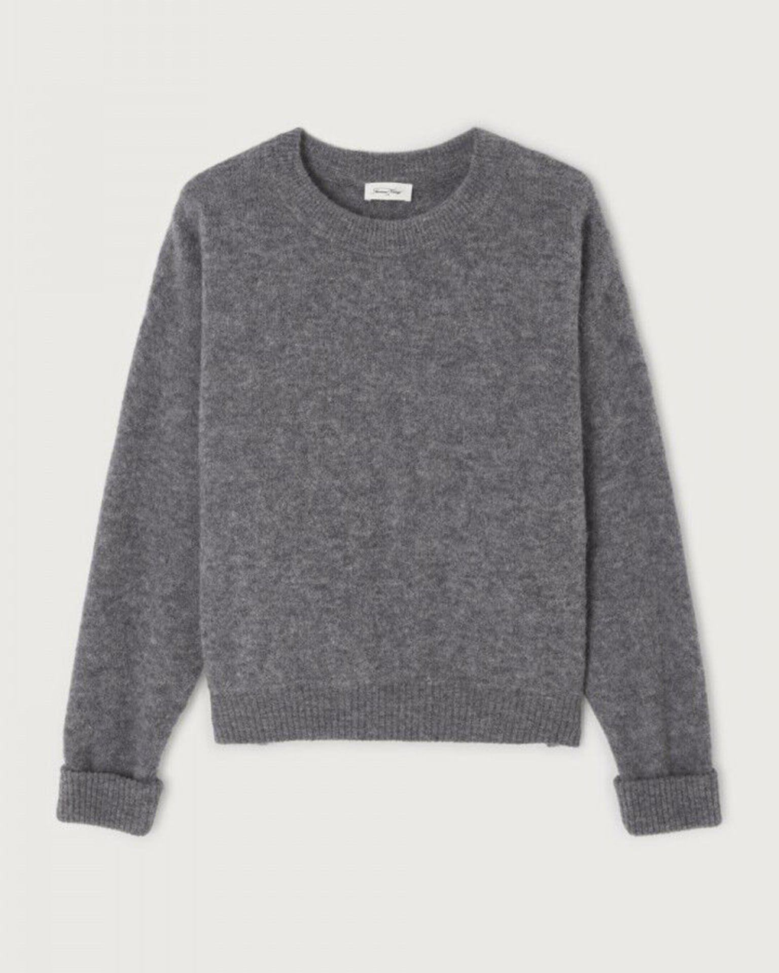 American Vintage Vito Crewneck Sweater in Acier Chine